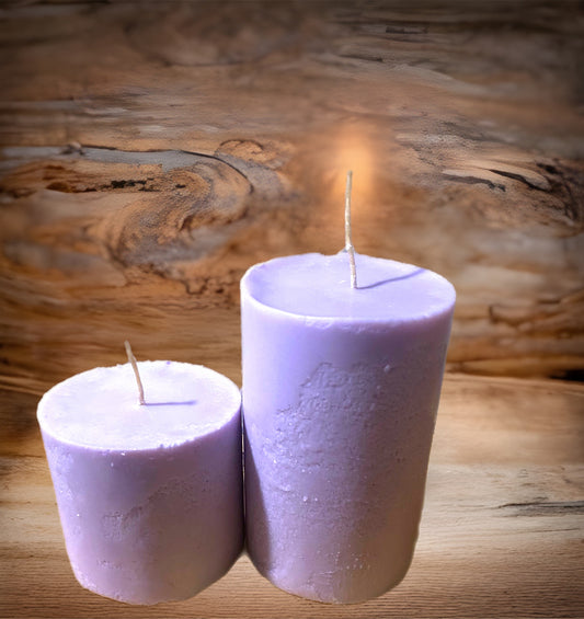 Lavender Scented Aromatherapy Pillar Candle